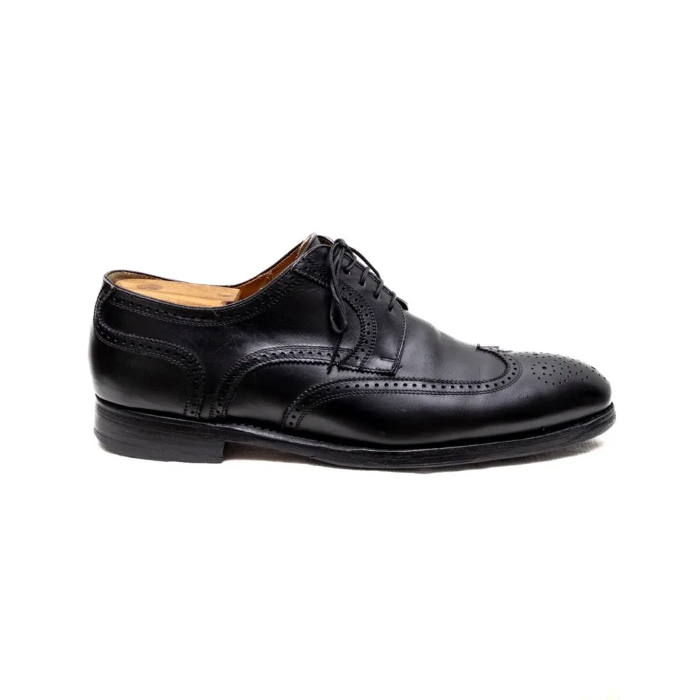 Men's Berwick 1707 Black Leather Brogue Oxford Shoes  Size 10 UK‎ / US 11